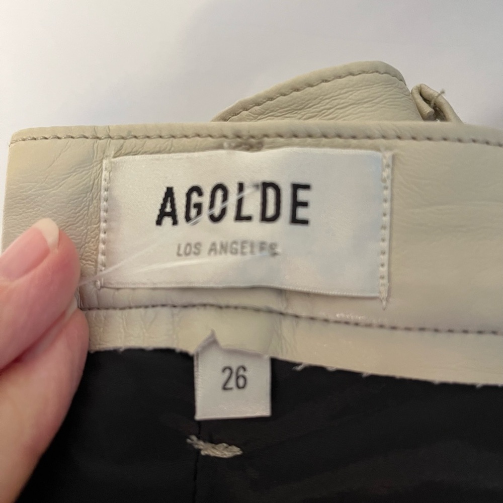 AGOLDE 90’s Pinched Waist High Rise Recycled Leather Pants - Picture 5 of 12